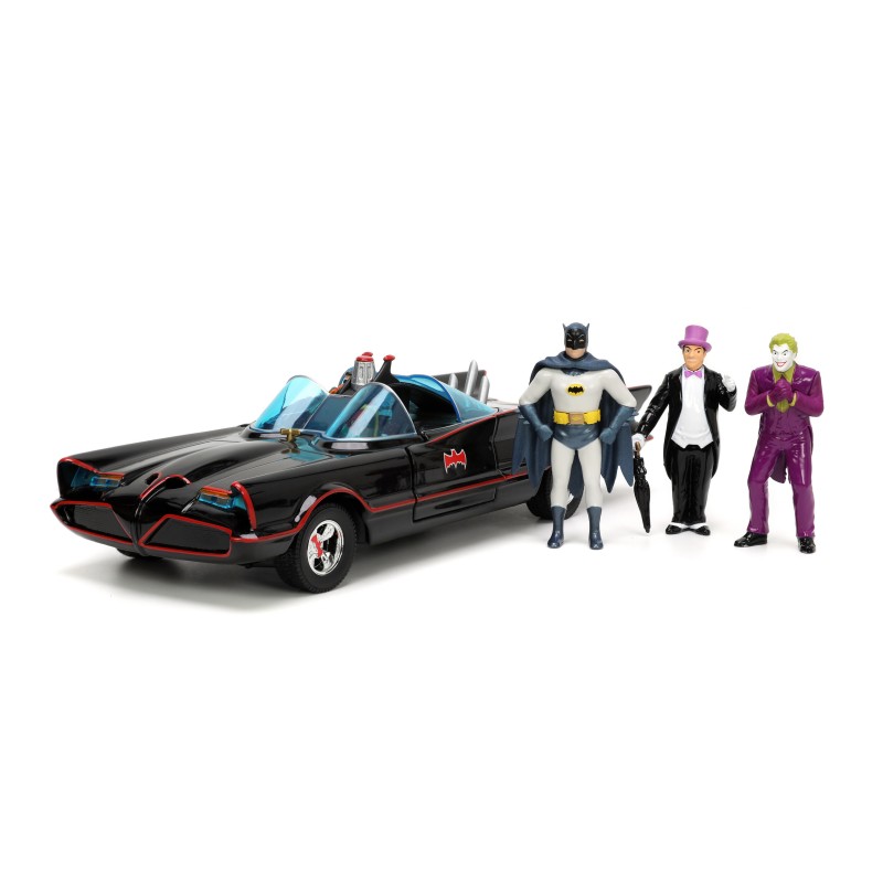 Batmobile Deluxe W/ Batman,Robin, Joker, Pingouin DC COMICS 1966