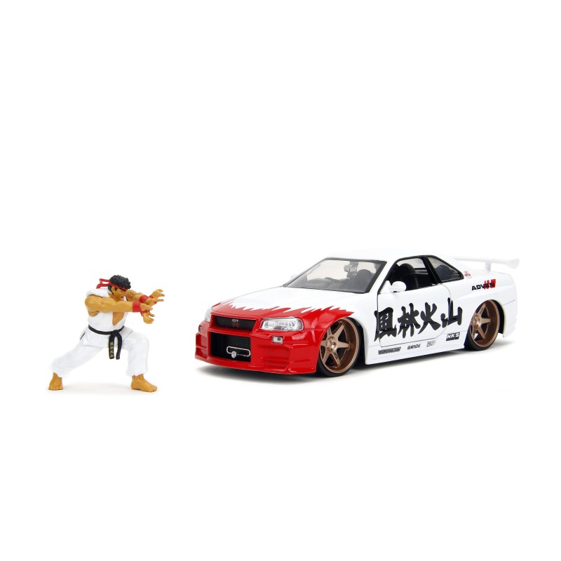 Nissan Skyline GTR R34 W/Ryu's figure HOLLYWOOD RIDES