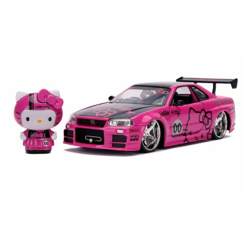 Nissan Skyline GT-R (R34) W/ Hello Kitty's Figure HOLLYWOOD RIDES 2002 Nissan Skyline GT-R (R34) W/ Hello Kitty's Figure HOLLYWOOD RIDES 2002