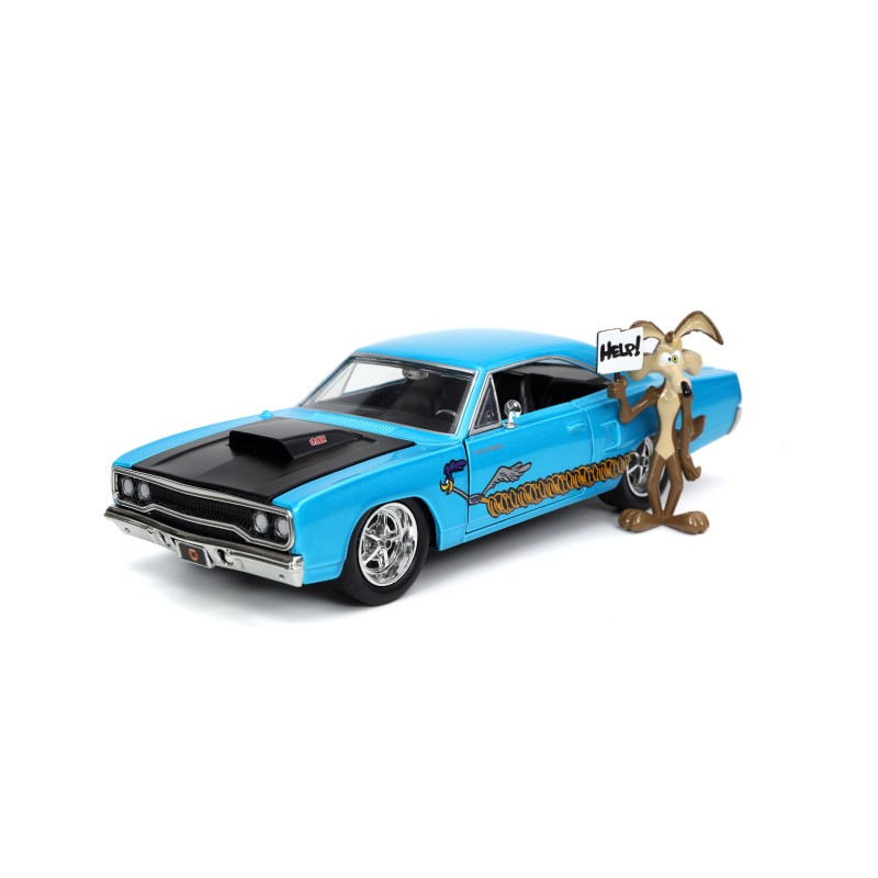 Plymouth Road Runner W/Wile E. Coyote Figure HOLLYWOOD RIDES 1970
